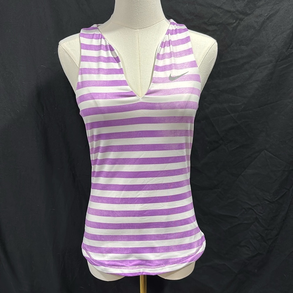 Nike dry fit purple and white athletic tank size S
